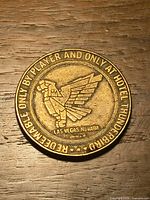 Obverse showing thunderbird logo, text "Redeemable only by player and only at Hotel Thunderbird", dated 1966