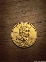 Obverse of the 2000 D Sacagawea dollar coin