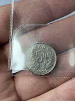 Reverse: CANADA 5 CENTS 1922 with maple leaves