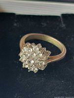 Top view showing full cluster of clear stones