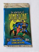 Front of sealed SkyBox Batman & Robin trading card pack
