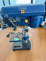 Full view of Mastercraft 8" drill press on table