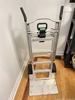 Front view of aluminum convertible hand truck