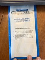 Front of instruction sheet identifying Mastercraft Maximum micro-adjusting torque wrench