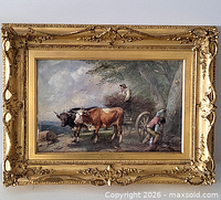 Full view of framed watercolor painting