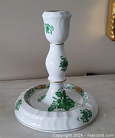 Full view of Herend Indian Tree porcelain candlestick