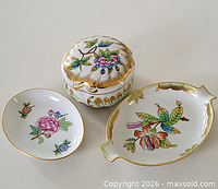 All three Herend Queen Victoria pieces