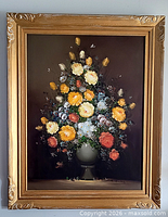 Framed oil painting front view