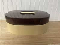 Closed picnic carrier showing exterior color and shape