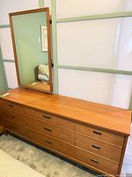 Front view showing dresser and mirror