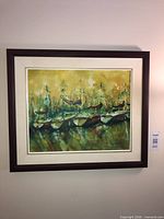 Full view of framed painting on wall