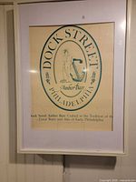 Full view of framed Dock Street Amber Beer Philadelphia advertising print