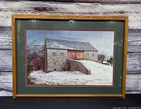 Full view of framed Dan Campanelli art print Milky Way Farm showing image, matting, and wooden frame