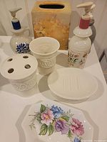 All seven items grouped together on counter