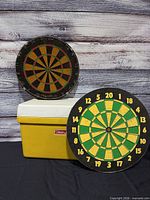 Cooler front with both dartboards displayed