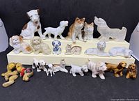 Full group shot on two risers and table surface