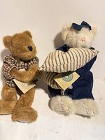 Both Boyd’s Bears plush teddies showing attire, pillow and hang tags