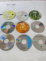 Nine jazz instructional CDs arranged in grid