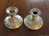 Top view showing both candlesticks, design details visible