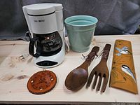 All six items grouped on tabletop