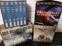 All four boxed VHS documentary sets displayed together