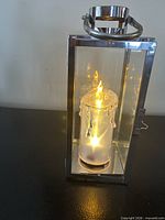Lantern with LED candle lit