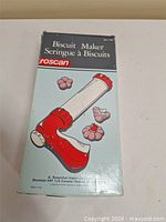 Front of Roscan Biscuit Maker box showing illustration and branding