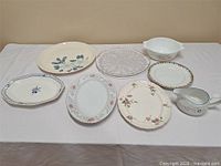 Group shot of all eight serving pieces