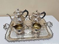 Complete tea set on tray