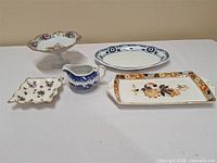 Group shot of all five serving pieces