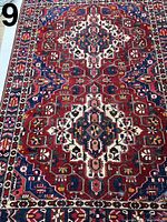 Full view of rug showing overall pattern and colours