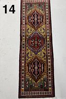 Full view of the runner rug showing overall pattern and colours