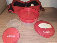 Lunch bag with assembled containers and lids
