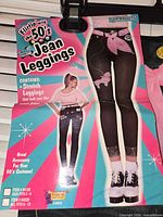 Retail insert showing product name, brand, style, size chart