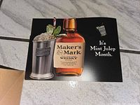 Close-up of Maker's Mark Mint Julep Month brochure