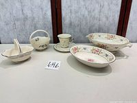 Group shot of all six porcelain pieces