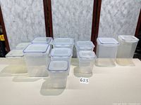 Full set of 11 Lock & Lock containers and lids displayed