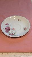 Royal Vale saucer, pink carnation pattern