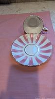 Pink striped Jason teacup and saucer