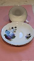 Royal Ascot cup and saucer with fruit motif, overall view