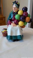 Front view of figurine displaying balloons and basket