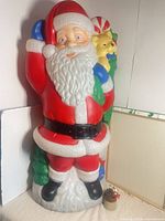 Full view of 3ft blow mold Santa Claus figure