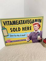 Full view of I Love Lucy Vitameatavegamin tin sign