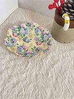 Top view of Shelley Summer Glory chintz saucer