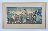 Framed triptych full view in frame