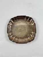 Full view of square sterling silver tray