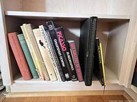 Shelf of 11 visible oversize art and cat books