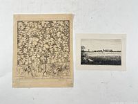 Both engravings side by side showing relative sizes and paper condition.