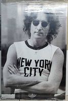 Full view of black-and-white John Lennon poster