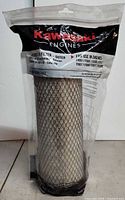 Front view of sealed Kawasaki air filter showing full length and part number